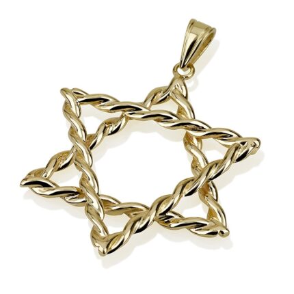 Twisted Star of David Necklace - 14k Gold